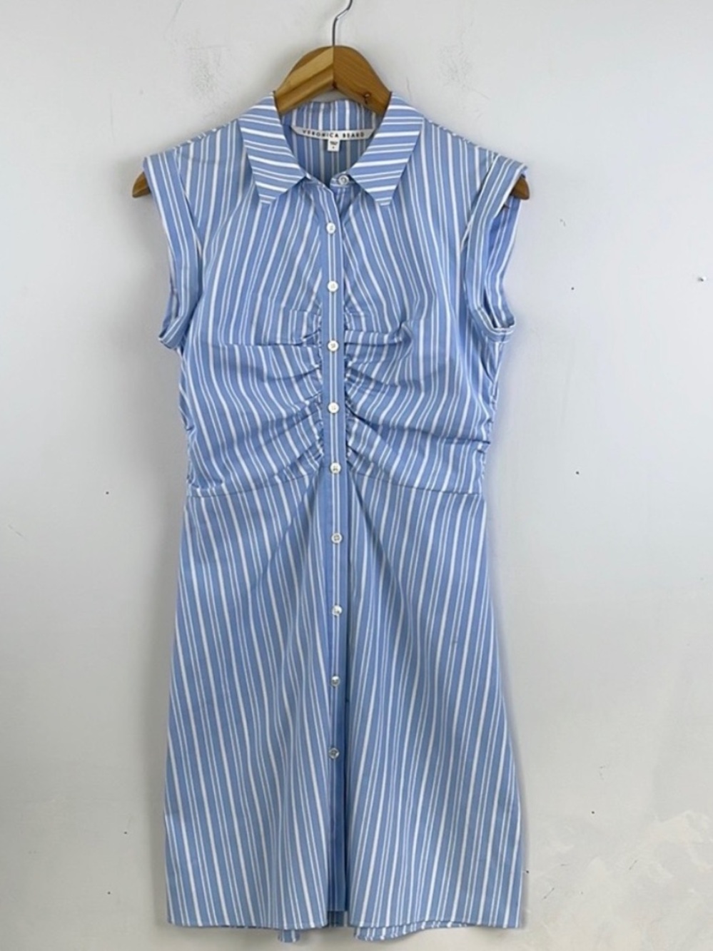 Veronica Beard Ferris blue and white Y2K striped dress sz 0